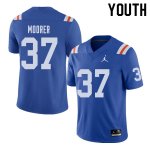 Youth Florida Gators #37 Patrick Moorer NCAA Jordan Brand Royal Throwback Alternate Authentic Stitched College Football Jersey YVB1562RC